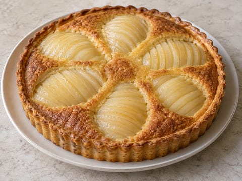Tarte Bourdaloue με φρανζιπάν (τάρτα αχλαδιού-αμυγδάλου)