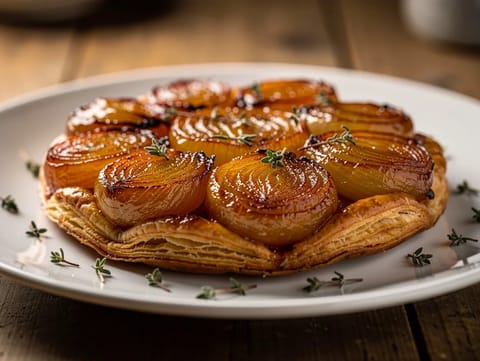 Tarte Tatin aux Oignons (saltet løg-tarte tatin)