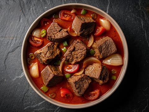 Tas Kebab (Turkse runderstoof met tomaat en paprika)