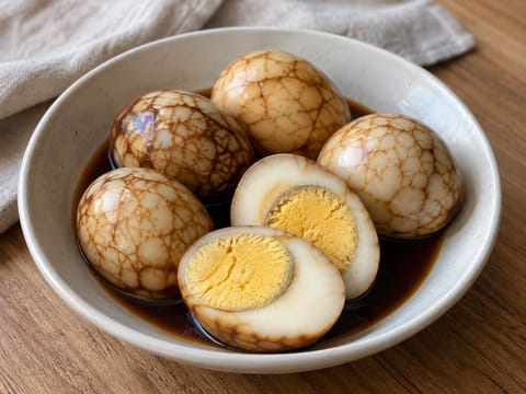 Tea Eggs (Chinese Marbled Eggs Simmered in Tea and Soy)