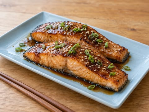 Teriyaki-laks med soja- og miringlasering