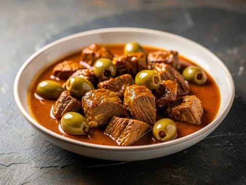Ternera a la Sevillana (vasikkapata oliiveilla ja sherryllä)