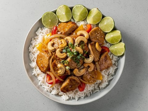 Thaimaalainen cashew-kanakulho
