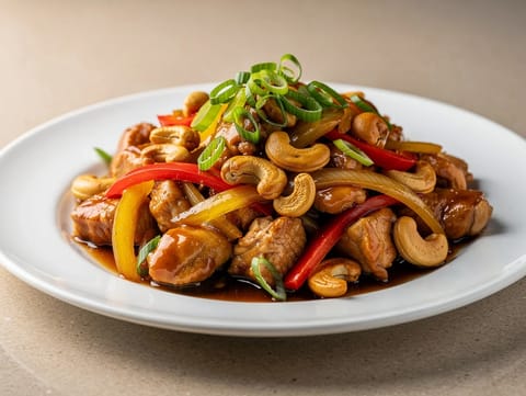 Sauté de poulet thaï aux noix de cajou