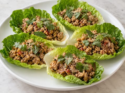 Thai kylling i salatblader Thai kylling i salatblader
