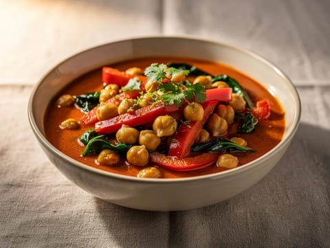 Ταϊλανδέζικο κάρι ρεβιθιών με καρύδα Ταϊλανδέζικο κάρι ρεβιθιών με καρύδα