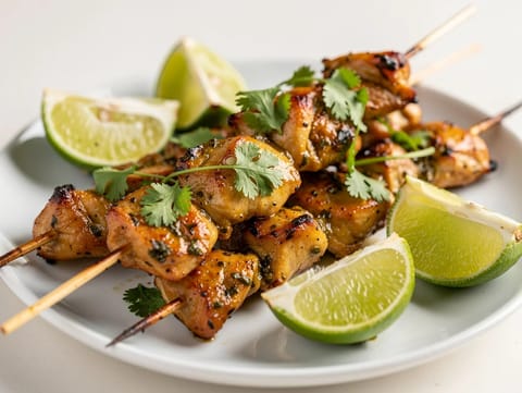 Brochettes de poulet aux herbes thaï (au four)