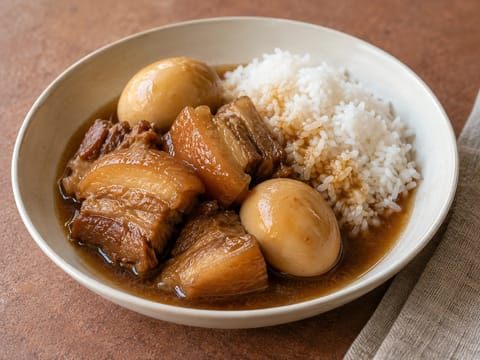Thịt Kho Trứng (poitrine de porc et œufs caramélisés) Thịt Kho Trứng (poitrine de porc et œufs caramélisés)