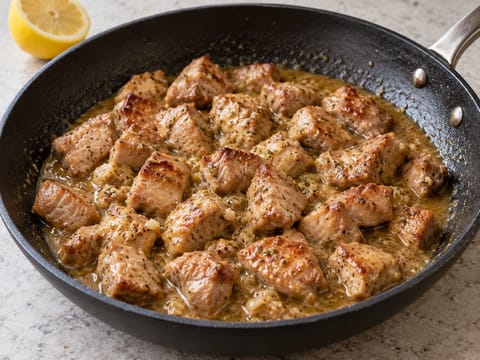 Tigania (porc poêlé au citron et à la moutarde) Tigania (porc poêlé au citron et à la moutarde)