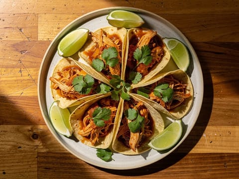 Tacos Tinga de Pollo cu sos chipotle Tacos Tinga de Pollo cu sos chipotle