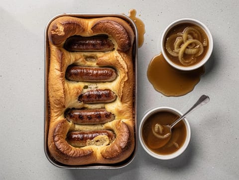 Würstchen im Yorkshire-Pudding-Teig