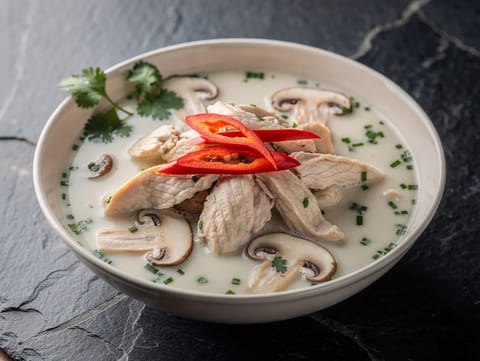 Tom Kha Gai (thailändische Kokos-Hühnersuppe)
