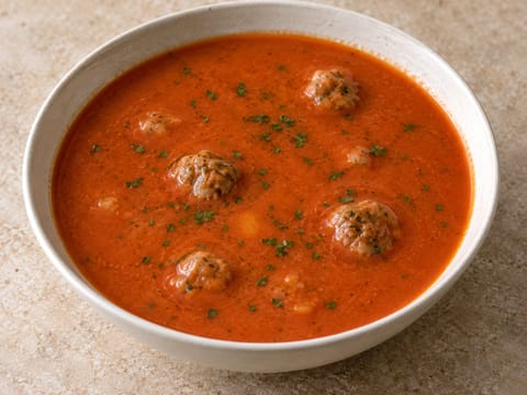 Tomatensoep met Balletjes (Tomatensuppe mit Fleischbällchen) Tomatensoep met Balletjes (Tomatensuppe mit Fleischbällchen)