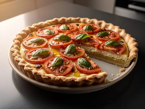 Tarta z pomidorami i bazylią