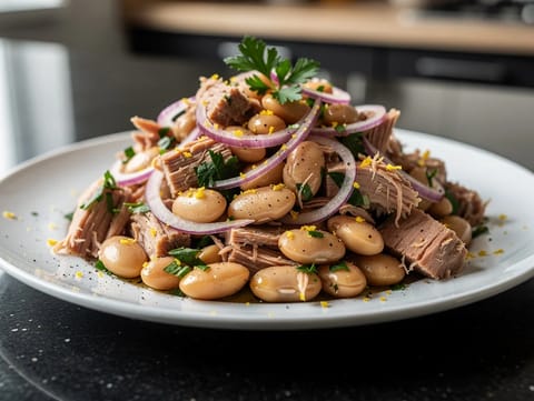 Tonno e Fagioli (tonnikala-cannellinipapusalaatti)