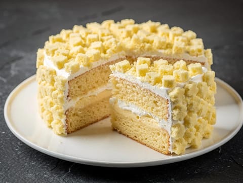 Torta Mimosa (italiensk lagkage med creme patissiere)