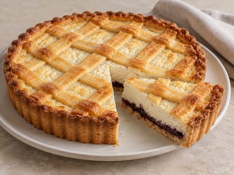 Torta di Ricotta e Visciole (ρωμαϊκή τάρτα ρικότας και βύσσινου)
