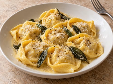 Tortelloni al Burro e Salvia (pâtes au beurre et à la sauge) Tortelloni al Burro e Salvia (pâtes au beurre et à la sauge)