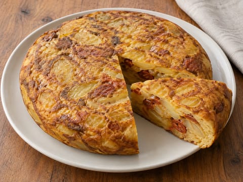 Tortilla Española met Chorizo (Spaanse aardappelomelet) Tortilla Española met Chorizo (Spaanse aardappelomelet)