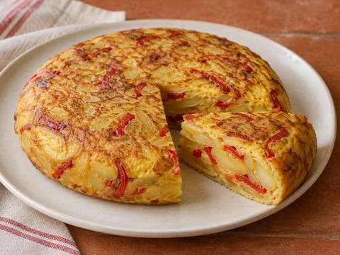 Tortilla Española con Pimientos (spansk kartoffelomelet med peberfrugter)