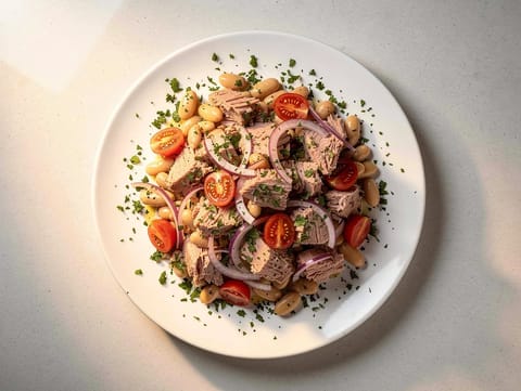 Dijon Soslu Ton Balığı ve Beyaz Fasulye Salatası Dijon Soslu Ton Balığı ve Beyaz Fasulye Salatası