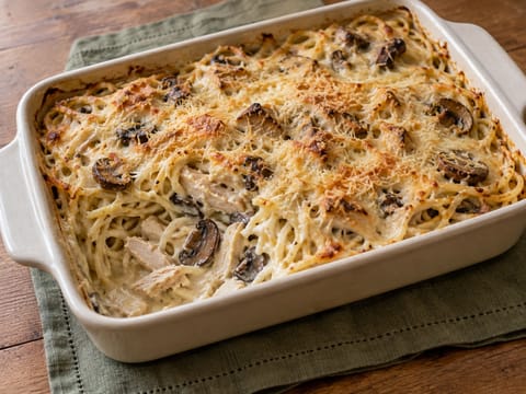 Gratin de pâtes tetrazzini à la dinde