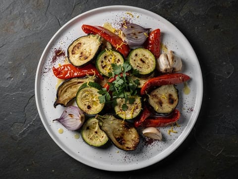 Turkiska rostade grönsaker med sumak, citron och persilja
