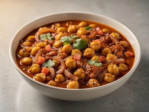 Chana Masala vegano (curry de garbanzos)