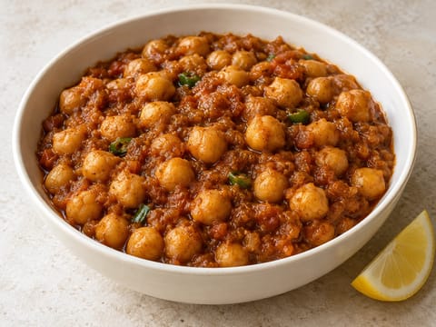 Vegan Chana Masala (caril de grão-de-bico) Vegan Chana Masala (caril de grão-de-bico)