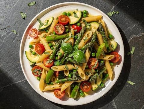 Vegansk pasta primavera
