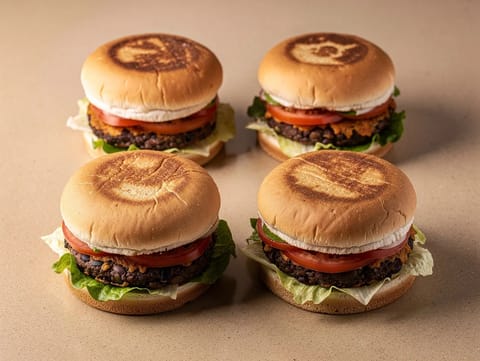 Vegetariánské burgery z černých fazolí Vegetariánské burgery z černých fazolí