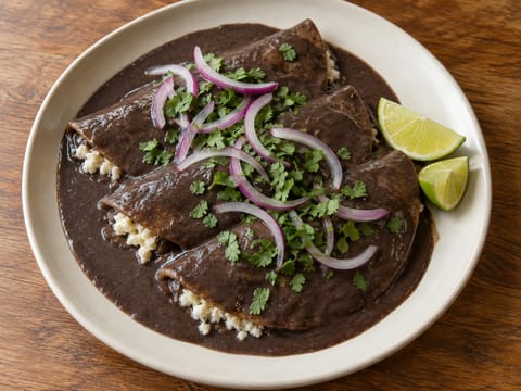 Enfrijoladas vegetarianas de frijoles negros
