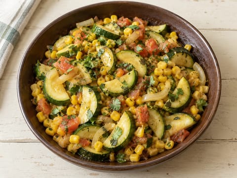 Calabacitas con Elote (cukkini- és édeskukorica-sauté)
