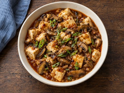 Mapo tofu vegetariano con setas Mapo tofu vegetariano con setas