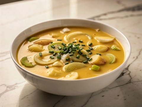 Kasvis saksalainen juustokeitto (Vegetarische Käsesuppe)