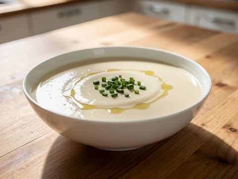 Vichyssoise (koude prei-aardappelsoep) Vichyssoise (koude prei-aardappelsoep)