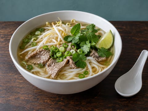 Quick Vietnamese Pho (σούπα με μοσχάρι και ρυζομακάρονα)