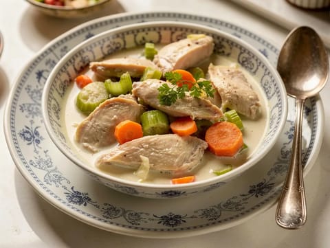 Waterzooi (stufato belga cremoso di pollo)