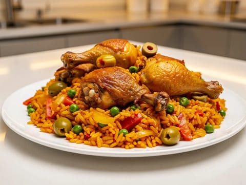Arroz con Pollo (poulet et riz au safran en une seule casserole) Arroz con Pollo (poulet et riz au safran en une seule casserole)