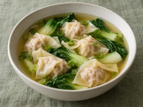 Wonton Soup (wontons de porco em caldo de galinha) Wonton Soup (wontons de porco em caldo de galinha)