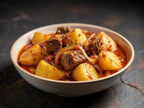 Yakhnet Batata (libanonský bramborovo-jehněčí guláš)
