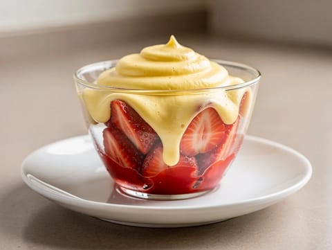 Zabaglione con Fragole (crème au Marsala avec fraises)