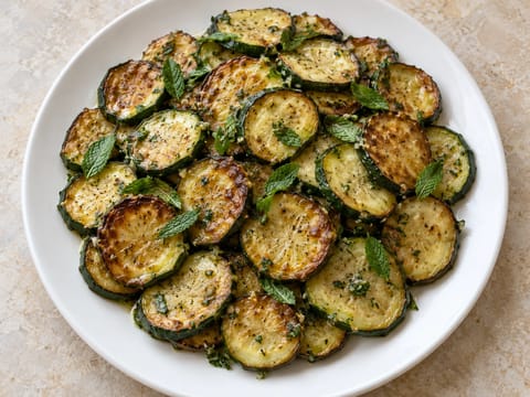 Zucchine alla Scapece con Menta (curgetes com vinagre, alho e hortelã) Zucchine alla Scapece con Menta (curgetes com vinagre, alho e hortelã)