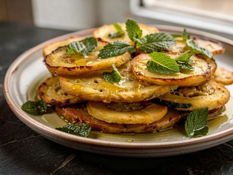 Zucchine alla Scapece (Nane ve sirkeli kızarmış kabak) Zucchine alla Scapece (Nane ve sirkeli kızarmış kabak)