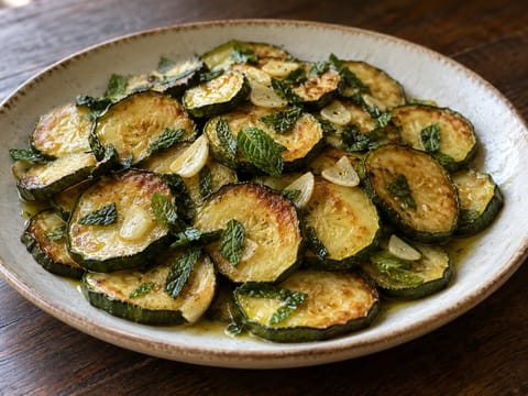 Zucchine alla Scapece (stegte squash med mynte og eddike) Zucchine alla Scapece (stegte squash med mynte og eddike)