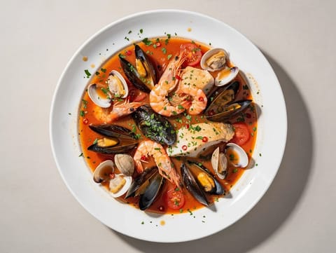 Zuppa di Pesce alla Livornese (Toskana balık çorbası)