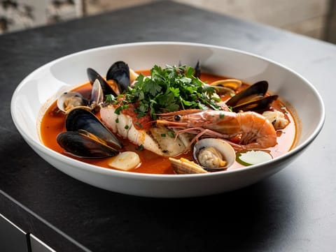 Zuppa di Pesce alla Pugliese (Pugliese tomaten-vissoep) Zuppa di Pesce alla Pugliese (Pugliese tomaten-vissoep)