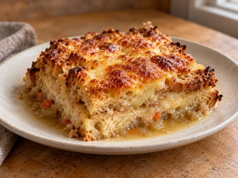 Zuppa Gallurese (sardinsk bröd- och ostgratäng) Zuppa Gallurese (sardinsk bröd- och ostgratäng)