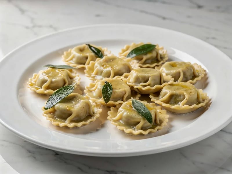 Agnolotti del Plin (Esmer Tereyağı ve Adaçaylı İçli Makarna) Agnolotti del Plin (Esmer Tereyağı ve Adaçaylı İçli Makarna)