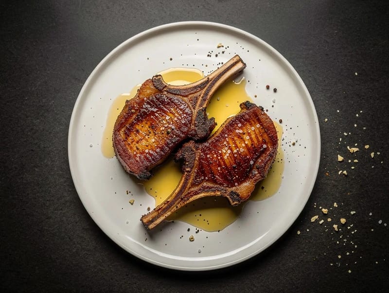 Chuletas de cerdo BBQ en freidora de aire Chuletas de cerdo BBQ en freidora de aire